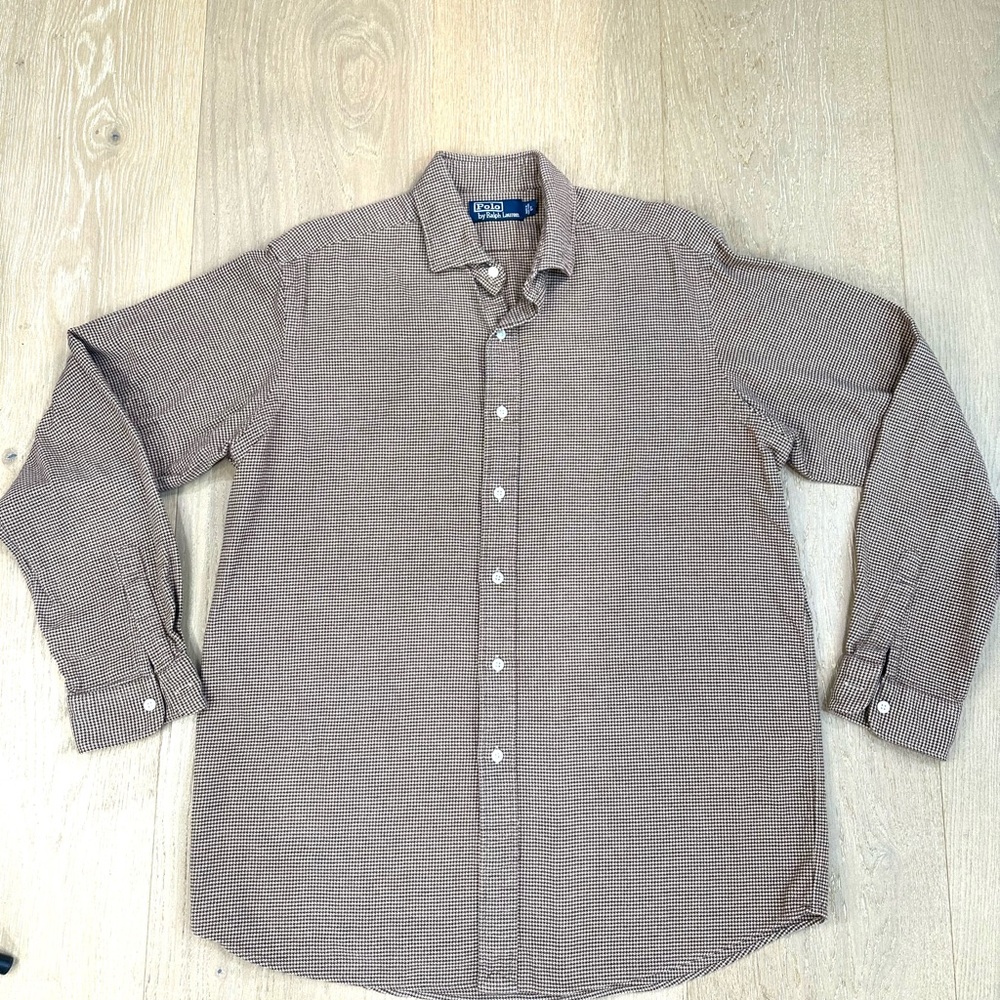 Polo by Ralph Lauren size Large Brown Plaid flannel long sleeve